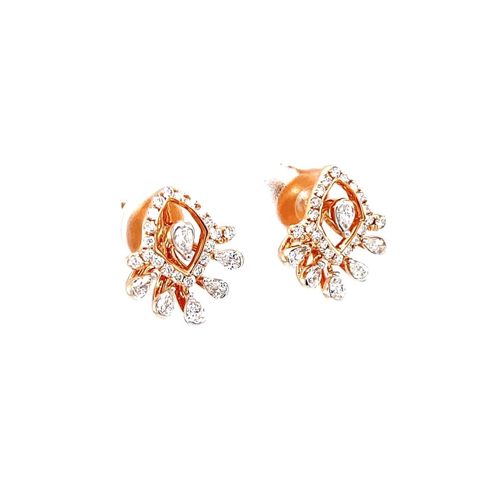 Fancy diamond studs with pear diamonds in rose gold 0top183