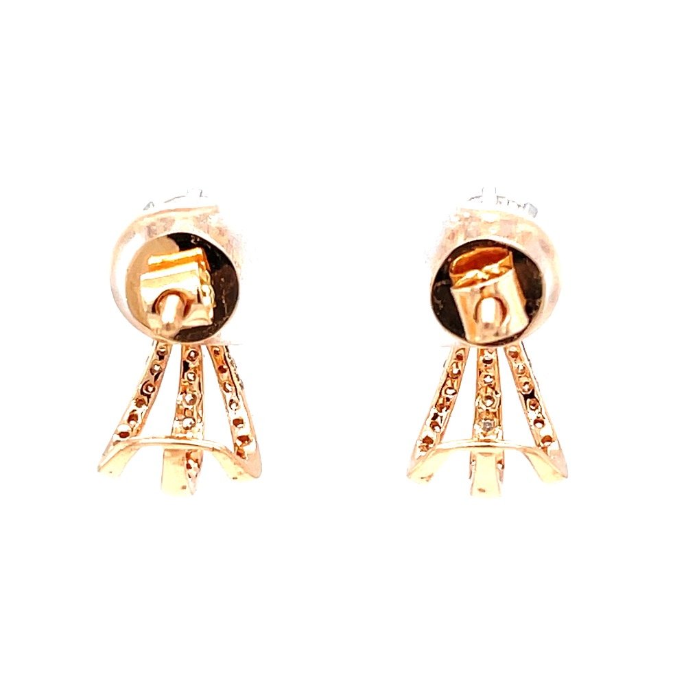 Pie cut pressure set diamonds in hoop with three lines 0top173