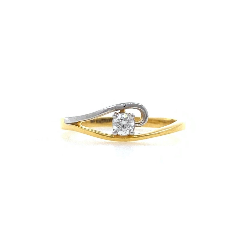 Classic solitaire diamond ring in 18k yellow gold - 1.730 gms - vvs ef 9 cents - 0lr73