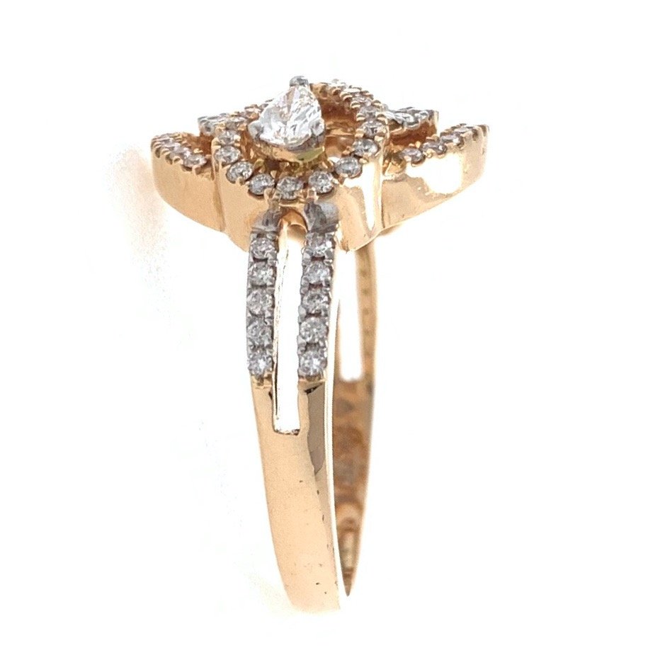 18kt / 750 rose gold micro set diamond ring for ladies 8lr235