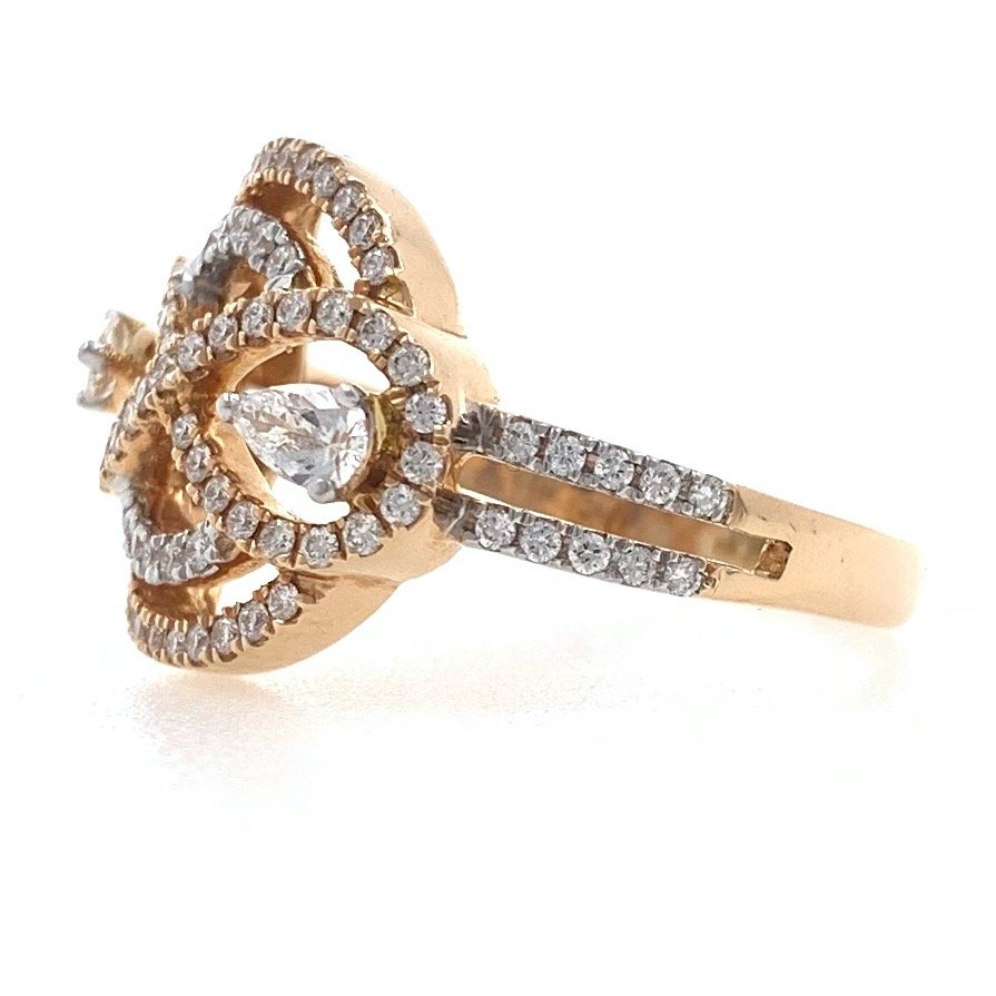 18kt / 750 rose gold micro set diamond ring for ladies 8lr235
