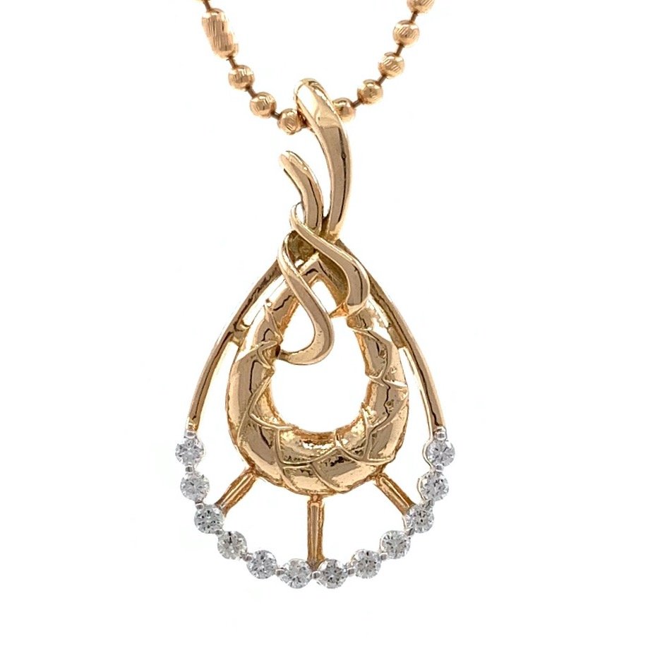 mignonne Tear Drop Diamond Pendant in 18k rose Gold 9SHP39