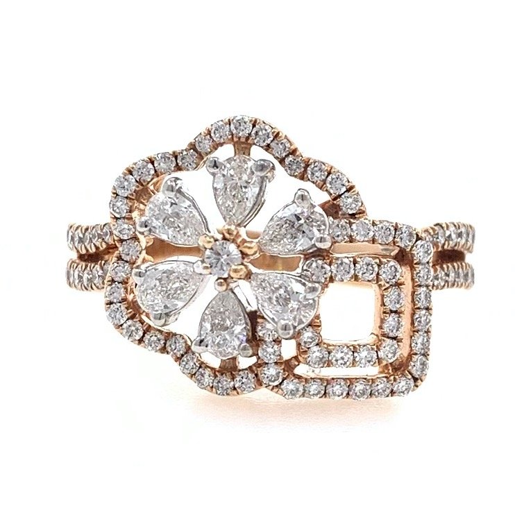 18kt / 750 rose gold everyday wear micro set diamond ladies ring 8lr213