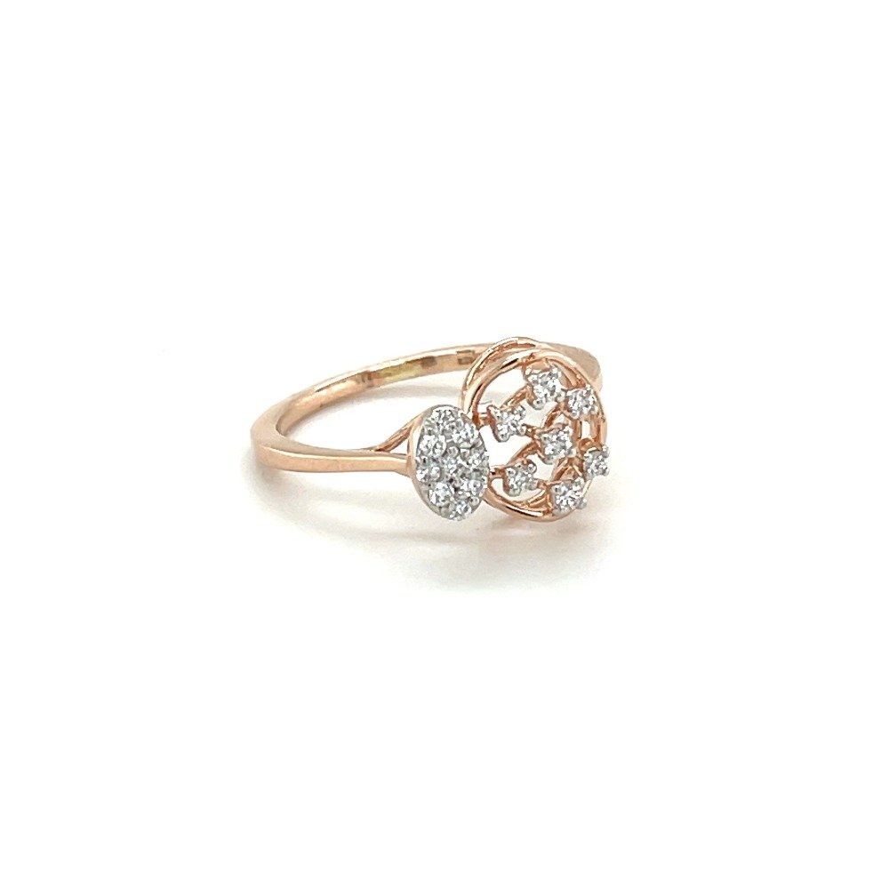 Blumen Diamond Oval Cluster ring in 14k Rose Gold