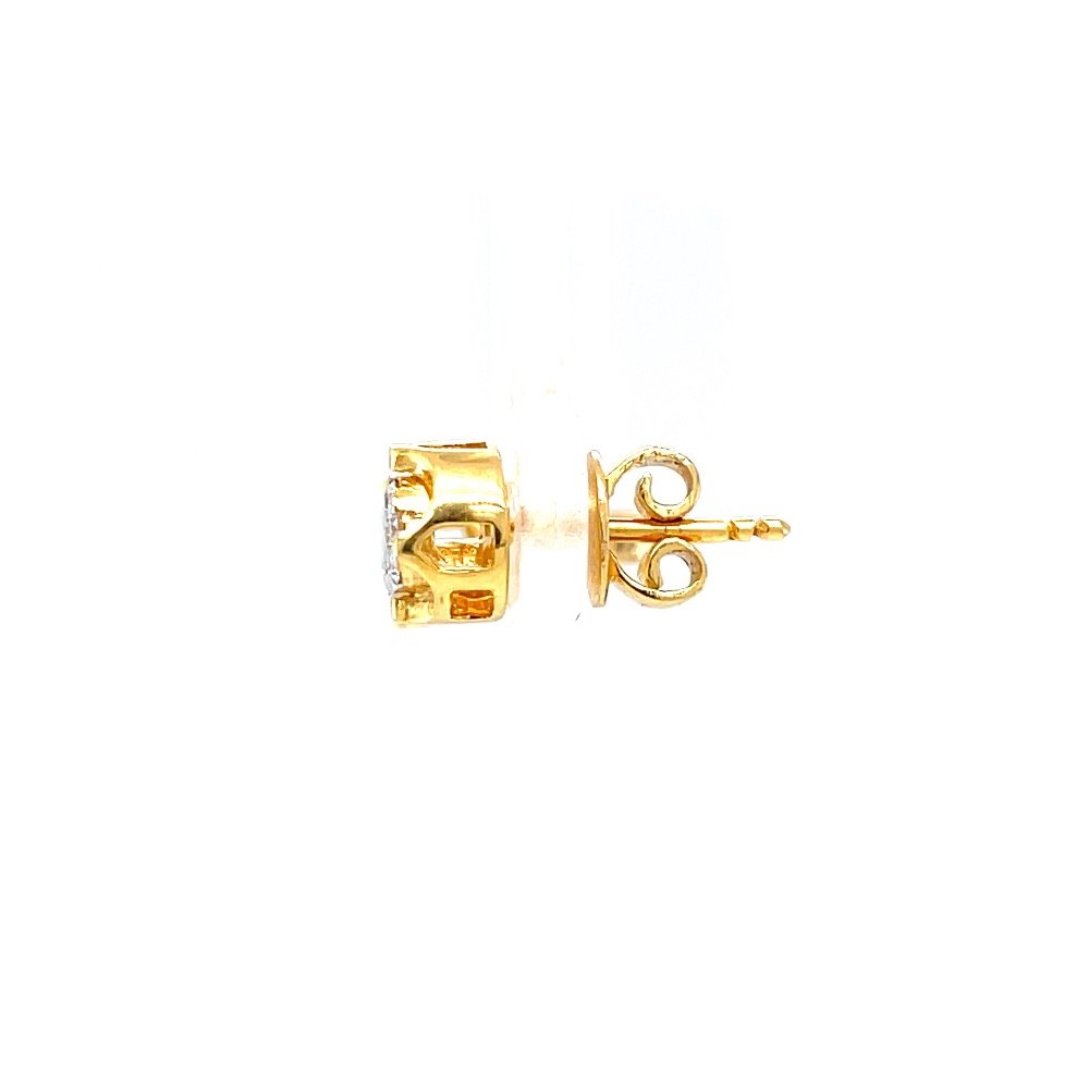 Kreis pressure set diamond studs with gold bracket