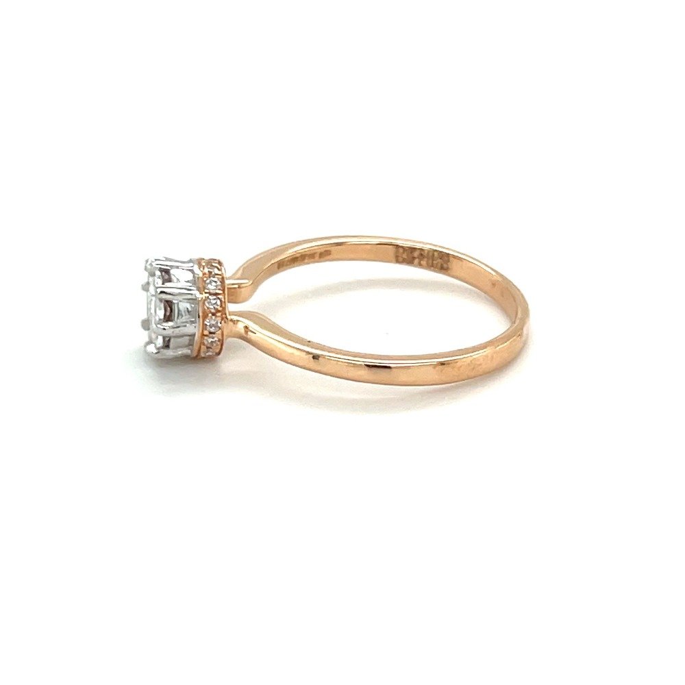 Round Brilliant Eva Diamond Engagement Ring with Band below