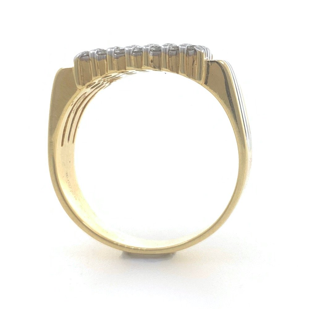 18kt / 750 yellow gold stronghold handmade diamond gents ring 9gr15