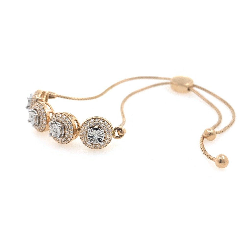 18kt / 750 rose gold flexi chain diamond bracelet 9brc12