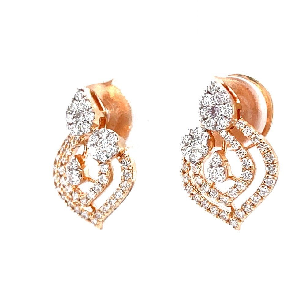 Premium tear drop with two pressure set diamond stud