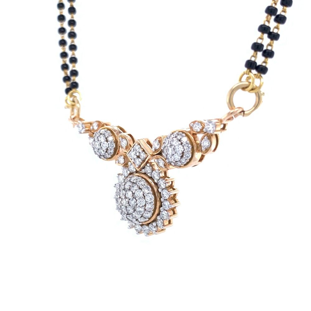 Traditional maharashtrian style vatimani pendant in 18k rose gold - 6.830 Grams - vvs ef - 1.44 carats - 8dhp113