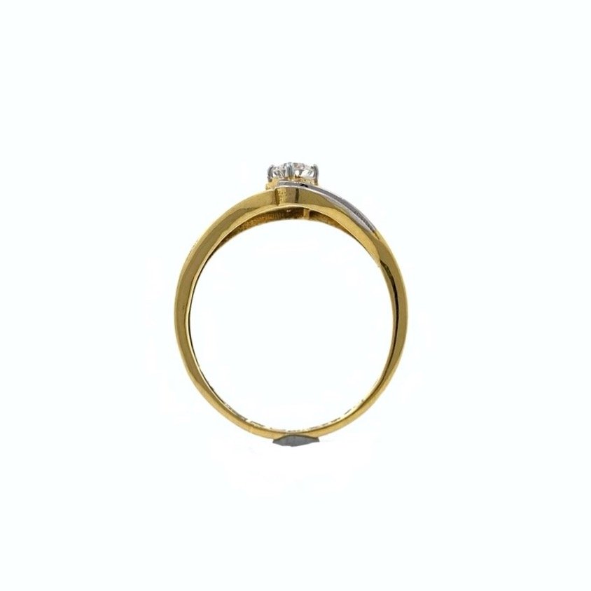 Solitaire Diamond Ring for Everyday Wear in 18k Yellow Gold - 1.810 Grams - 16 cents VVS EF - 0LR66