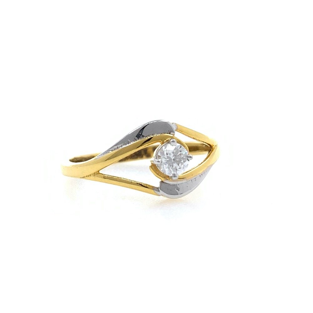 Solitaire Diamond Ring for Everyday Wear in 18k Yellow Gold - 1.810 Grams - 16 cents VVS EF - 0LR66