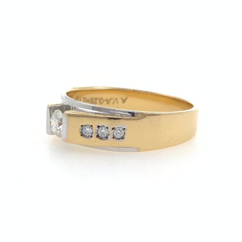 18kt yellow gold engagement solitaire diamond band ring 7gr49