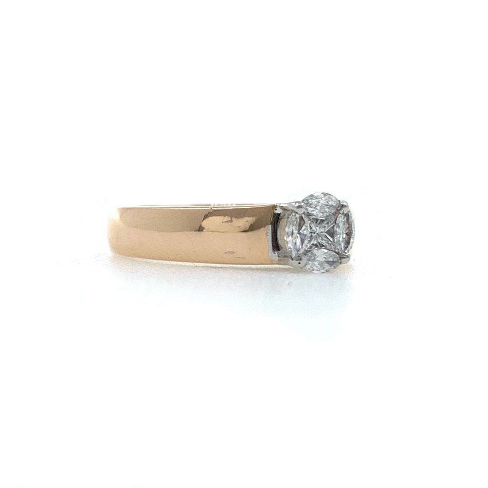 Jeune Diamond ring with Marquise & Princess Diamonds in 18k Rose Gold - VVS EF - 0.22 cts - 4.660 gms - 0LR34