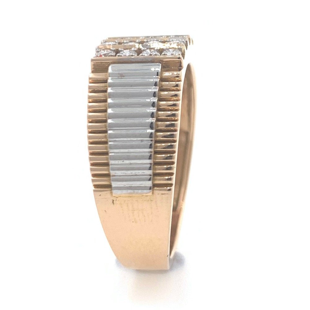 18kt / 750 rose gold fancy step handmade diamond gents ring 9gr39