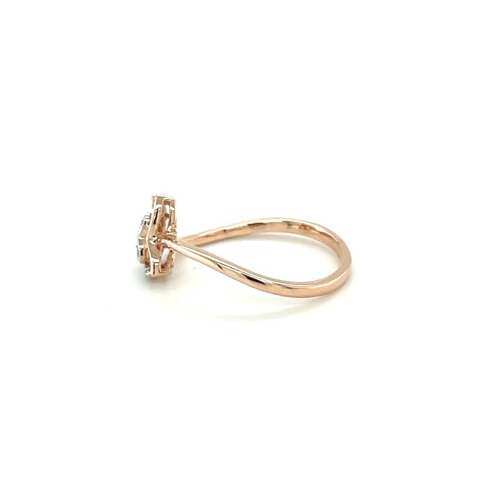 Heart Shaped Diamond Ring with Twisted 14k Rose Gold Band