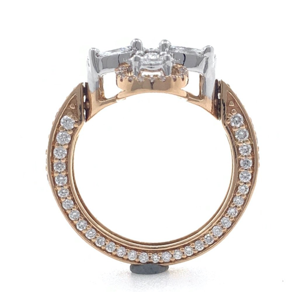 18kt / 750 rose gold designer pendant cum diamond ring 9lr139