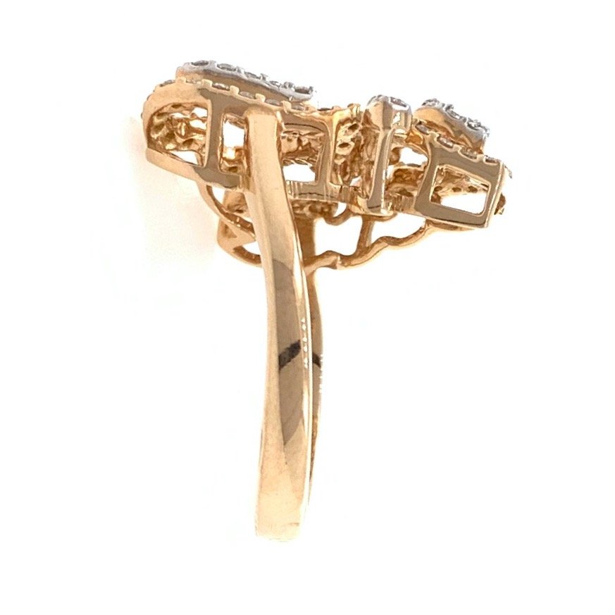 18kt / 750 rose gold heart & floral design diamond ring 8lr178