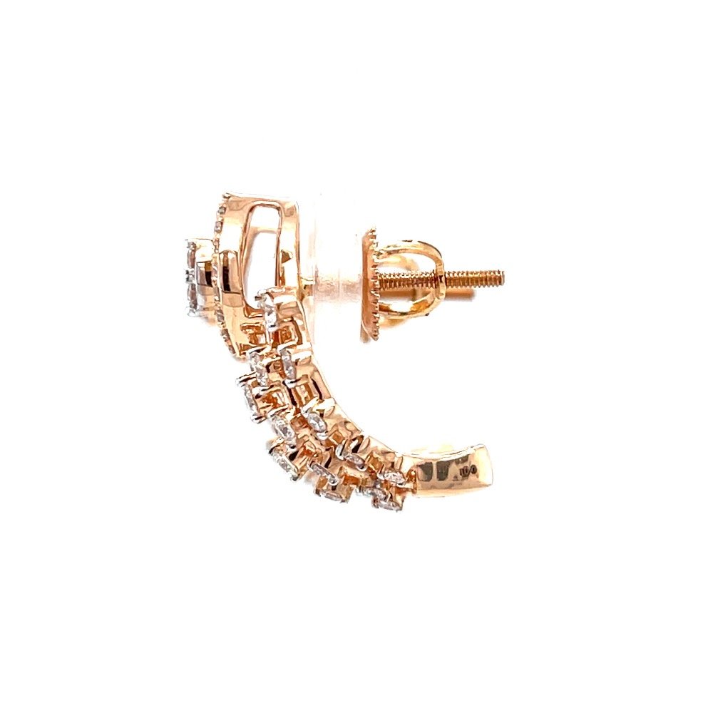 Five line fancy bali stud in two prong setting