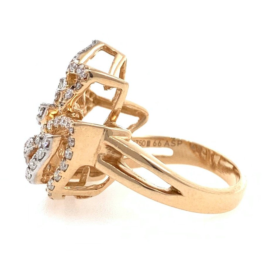 18kt / 750 rose gold micro set party diamond ring 8lr181