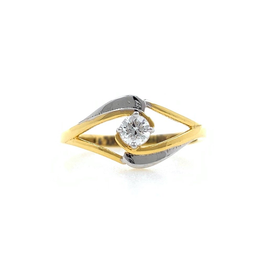 Solitaire Diamond Ring for Everyday Wear in 18k Yellow Gold - 1.810 Grams - 16 cents VVS EF - 0LR66