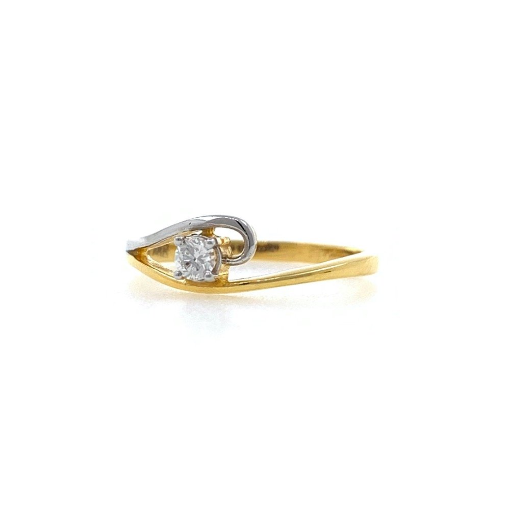 Classic solitaire diamond ring in 18k yellow gold - 1.730 gms - vvs ef 9 cents - 0lr73