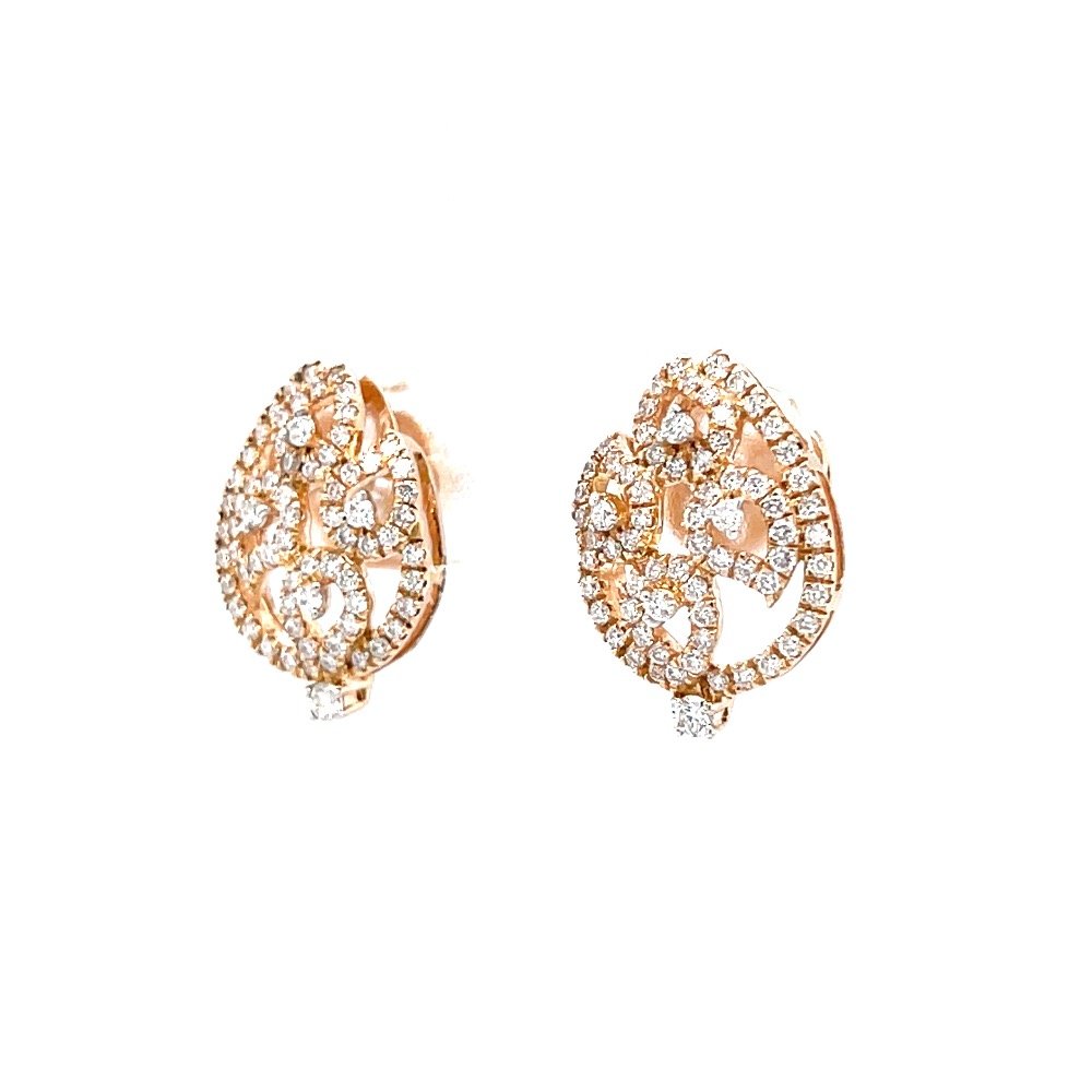 Petal shaped diamond studs in hallmark rose gold 0top230