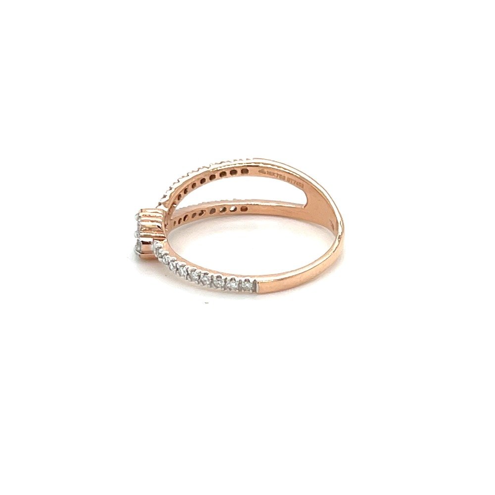 Pressure Set Diamond Ring in Rose Gold for Women