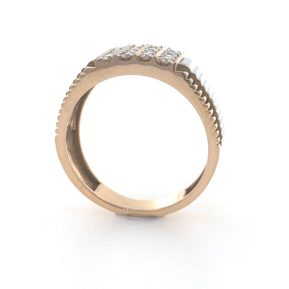 18kt / 750 rose gold fancy step handmade diamond gents ring 9gr39