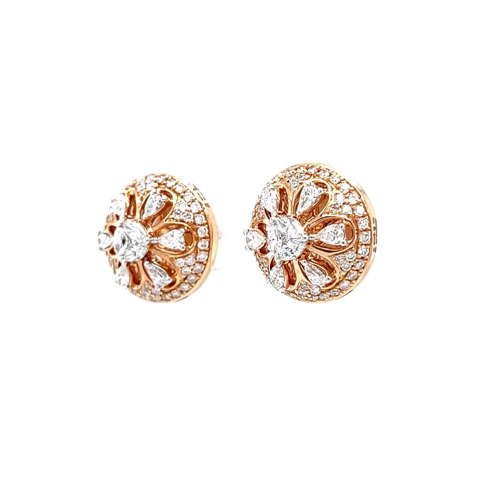 Traditional buty with fancy pear marquise diamonds in rose gold