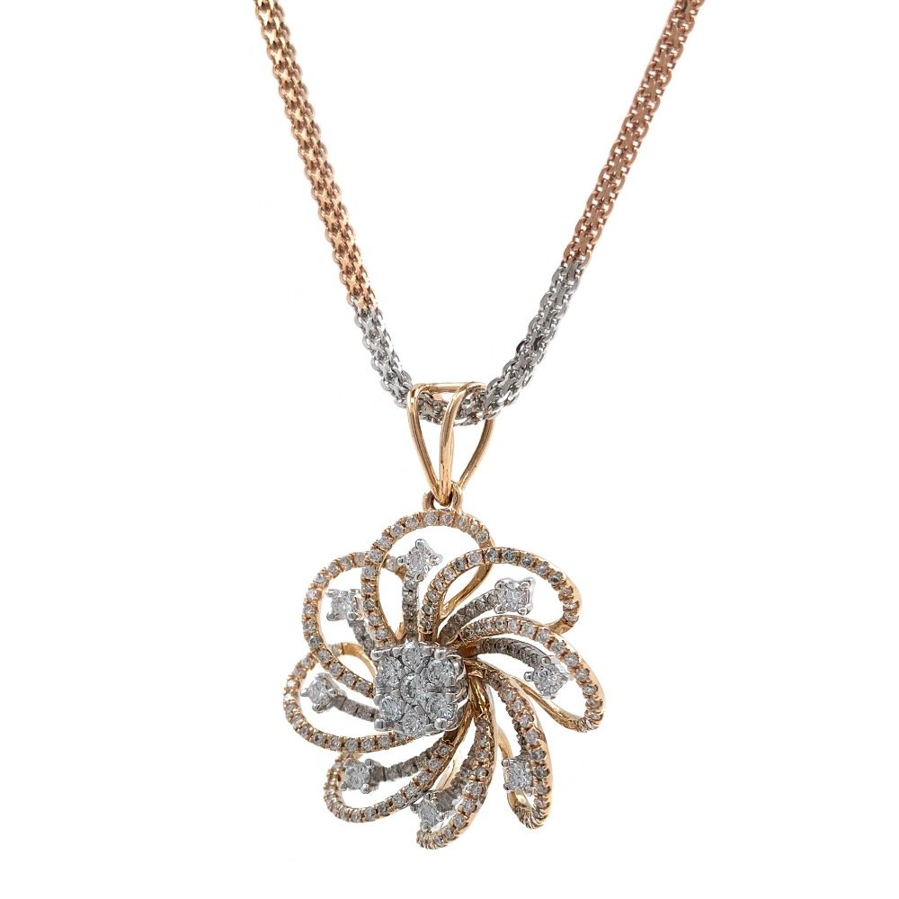Windmill Inspired diamond pendant in 18k Rose gold 9SHP53