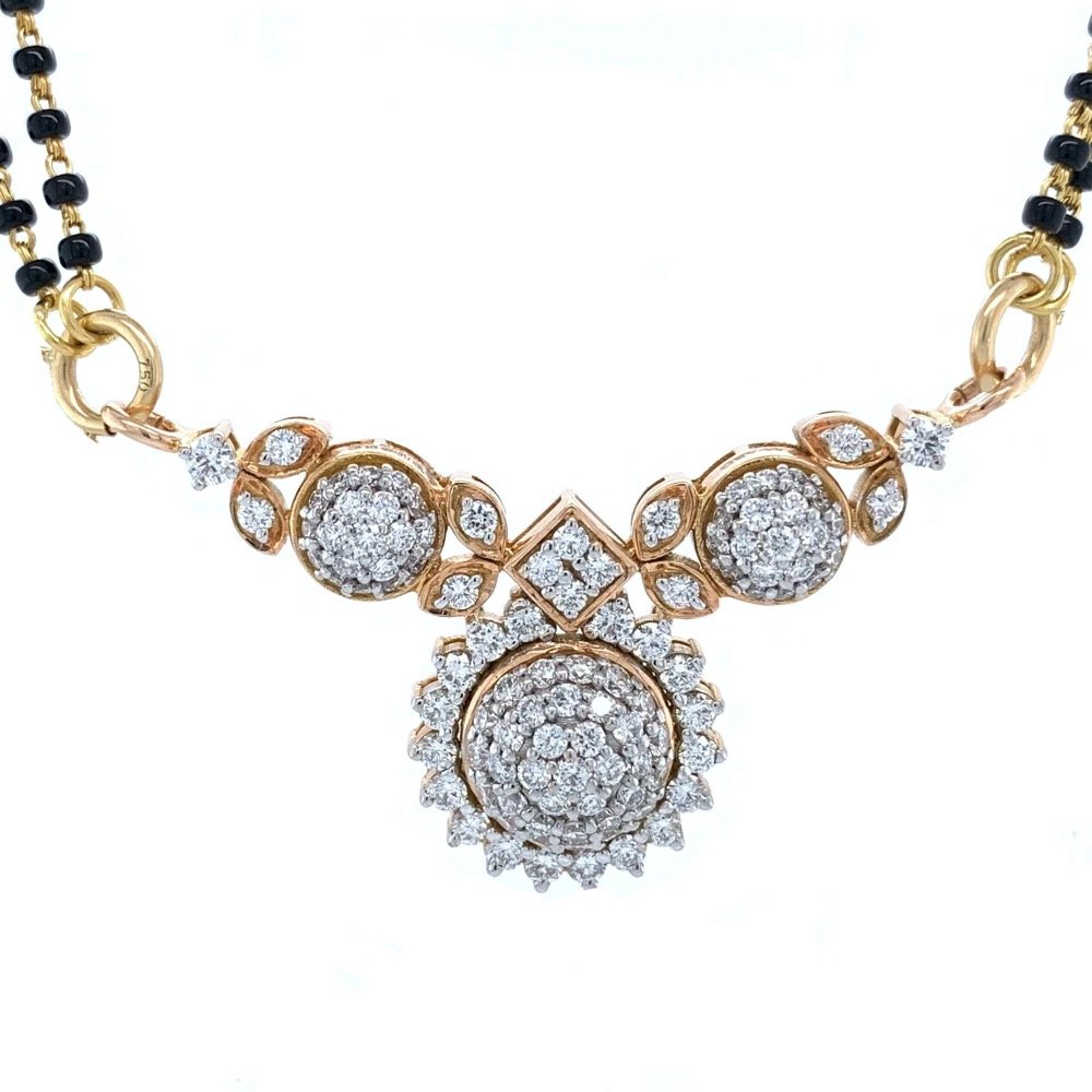 Traditional maharashtrian style vatimani pendant in 18k rose gold - 6.830 Grams - vvs ef - 1.44 carats - 8dhp113