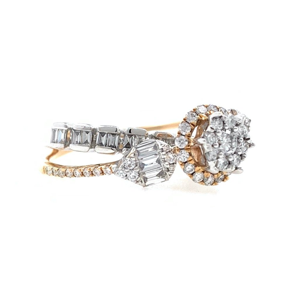 18kt / 750 rose gold twinning cocktail diamond ring for ladies 9lr220