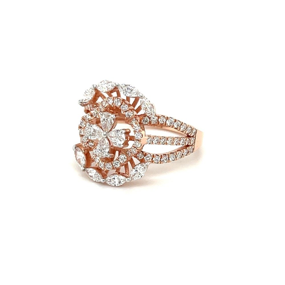 Clover Flower Inspired Diamond Ring in Top quality Diamonds