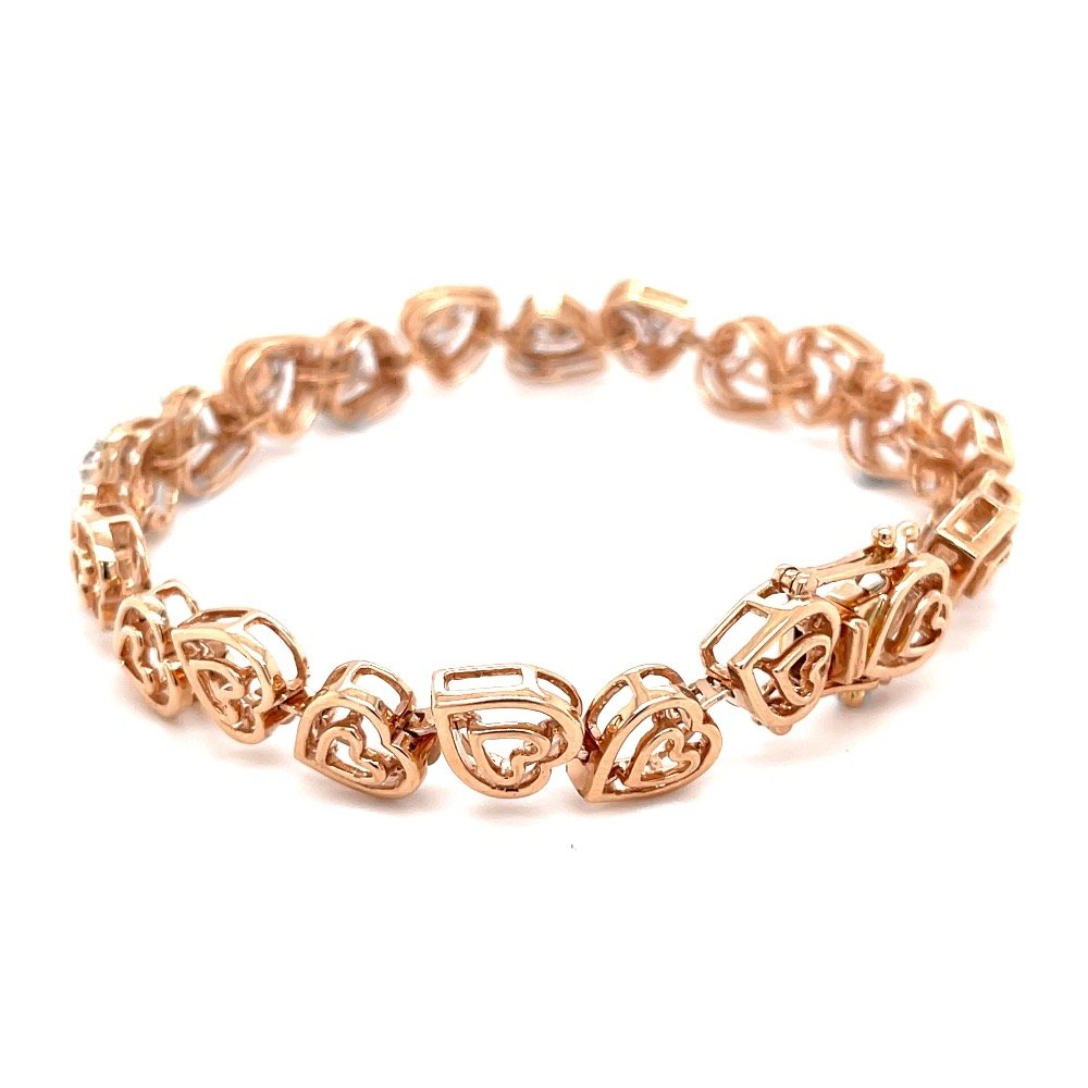 Mirum Heart Shaped Tennis Bracelet for Valentines in Diamonds