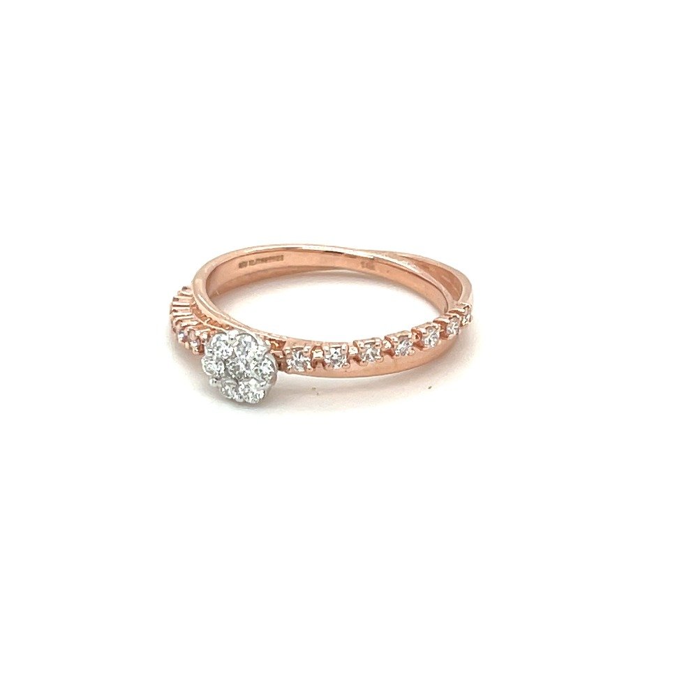 Simple Ring with Gold and Diamond Lines