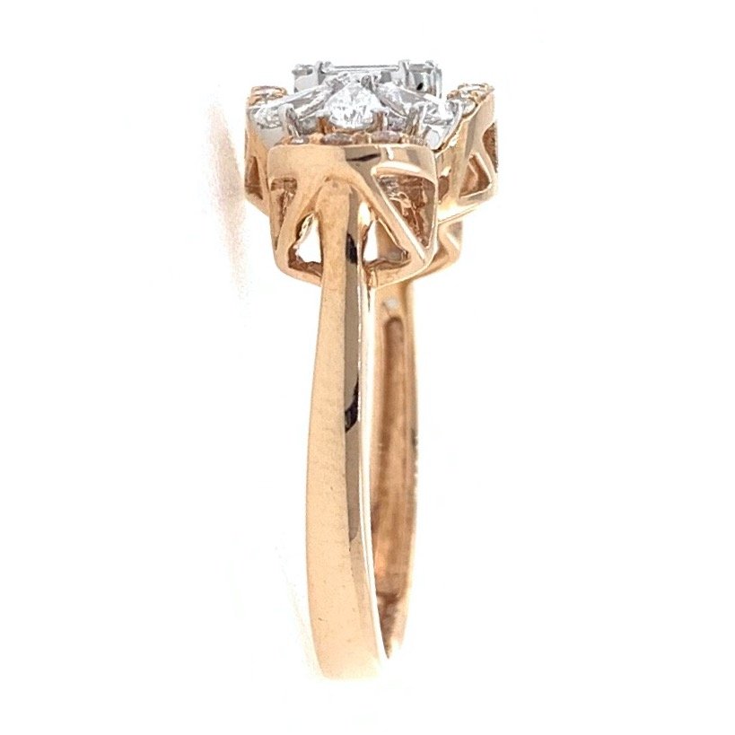 18kt / 750 rose gold fancy daily wear diamond ladies ring 9lr159