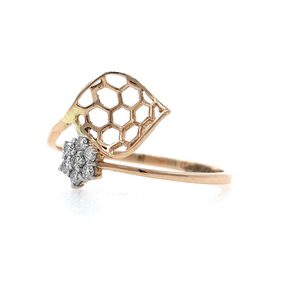 18kt / 750 rose gold delicate diamond ladies ring 9lr165