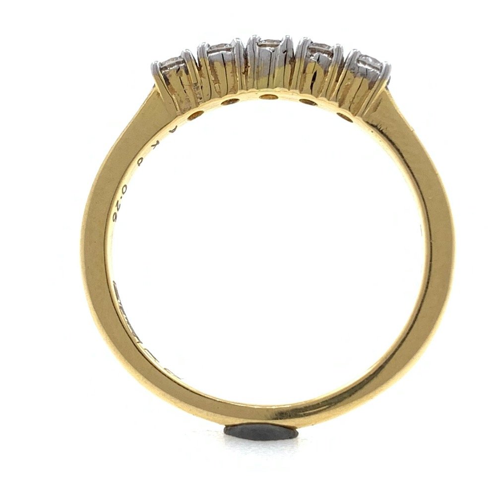 18kt / 750 yellow gold classic line diamond ring for girls 9lr86