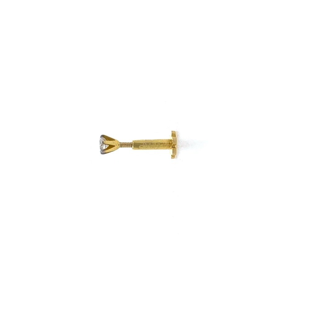 18kt / 750 yellow gold classic single 0.04 cts diamond nose pin 9np151
