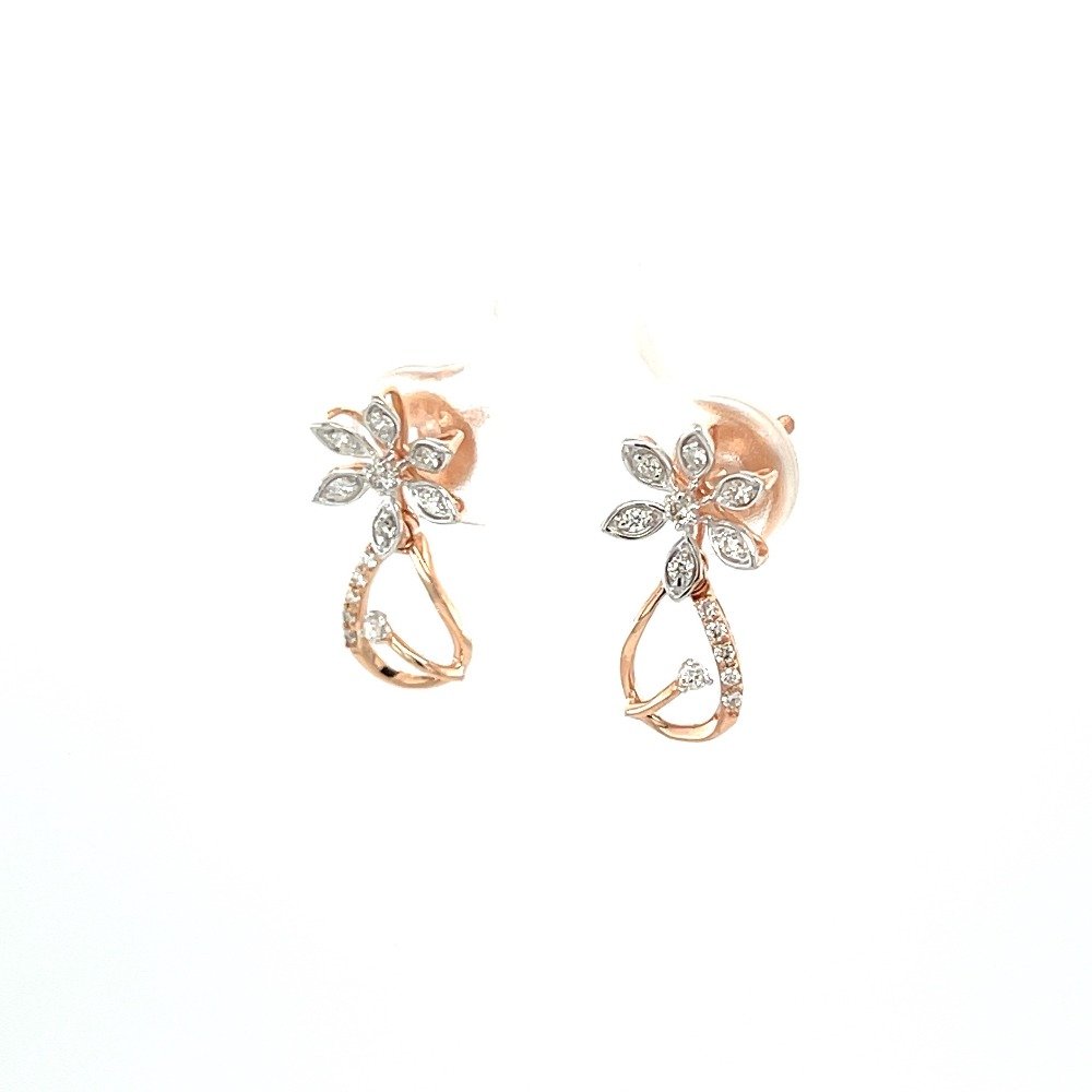 Fleuri Earring Drop in 14k Gold and 18 cents Diamond