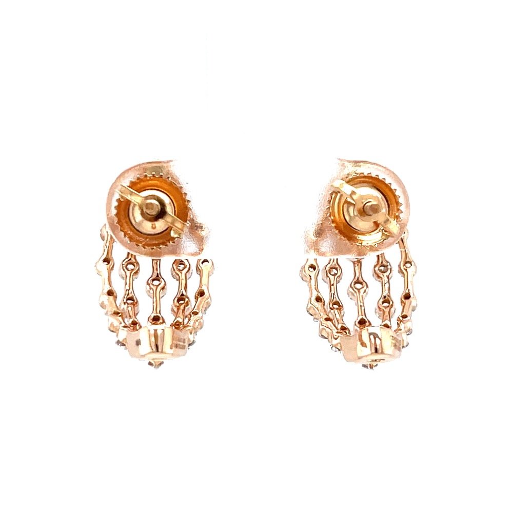 Five line fancy bali stud in two prong setting