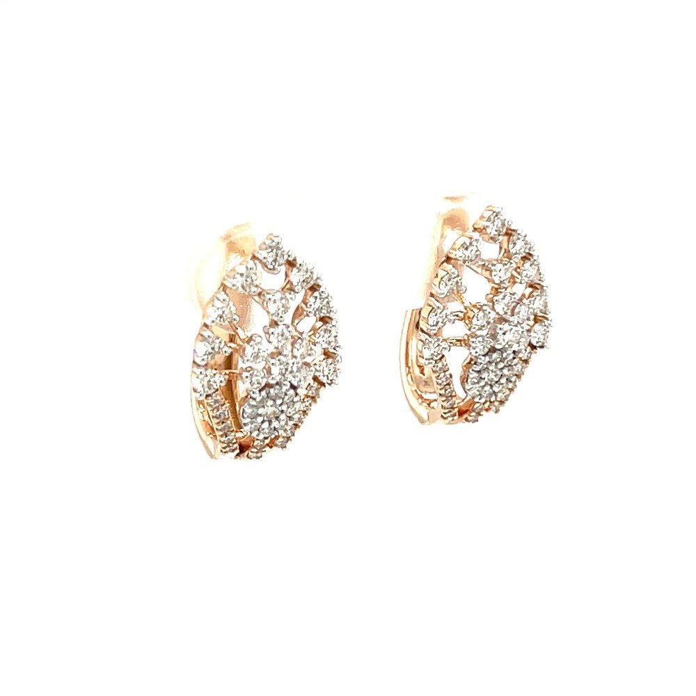 Royale Collection Diamond Hoop Earring in 18k Rose Gold