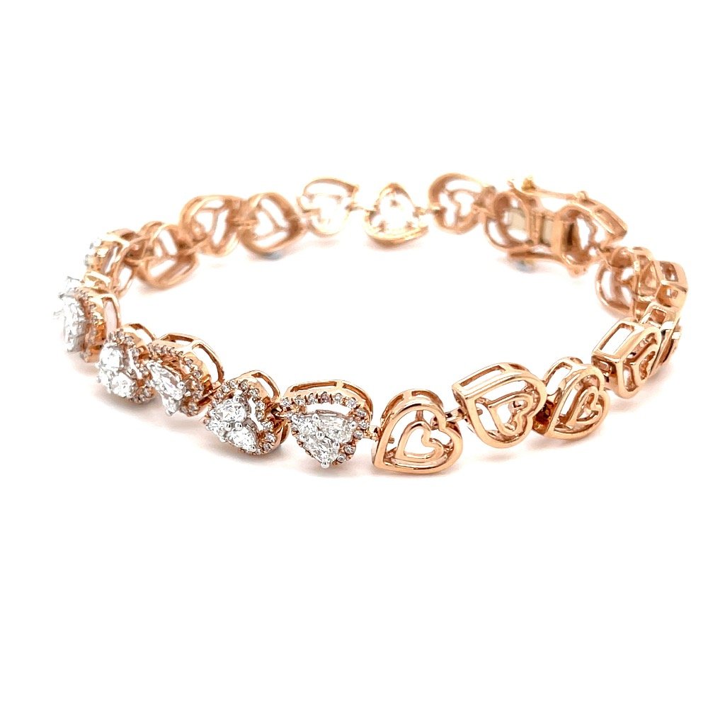 Mirum Heart Shaped Tennis Bracelet for Valentines in Diamonds