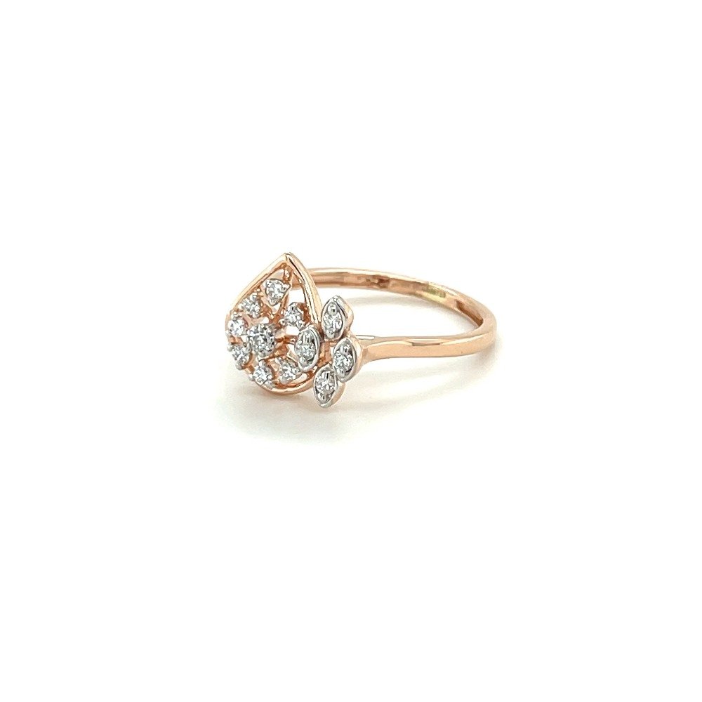 Teardrop Diamond Cluster Ring in 14k Rose Gold for Work Wear