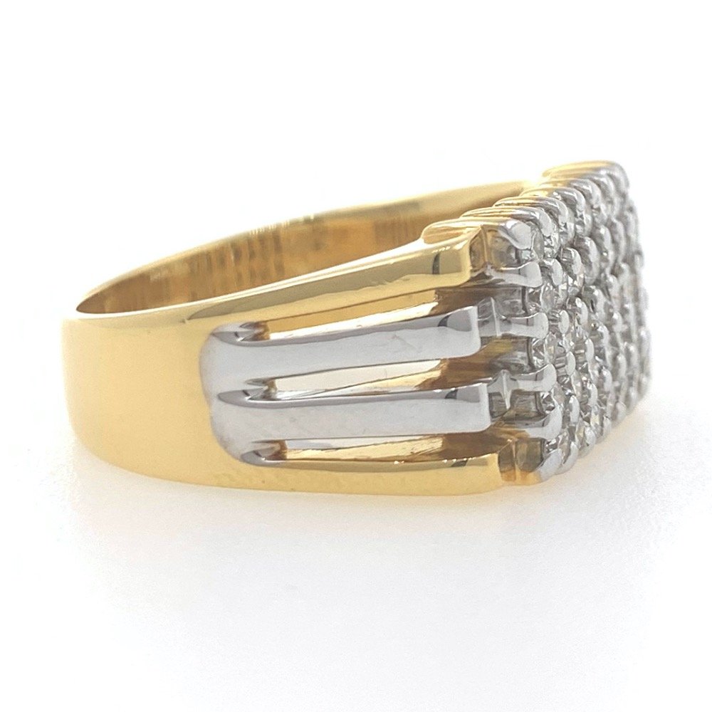 18kt / 750 yellow gold stronghold handmade diamond gents ring 9gr15