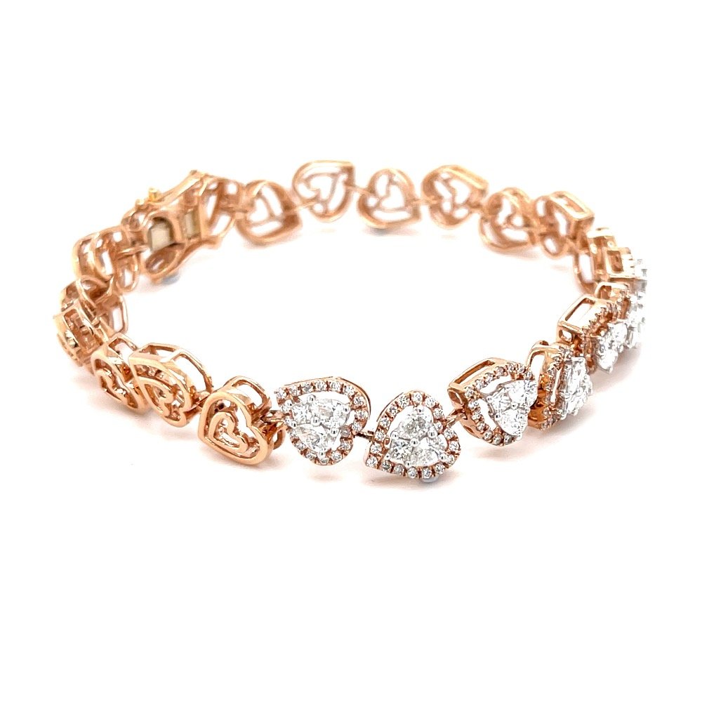 Mirum Heart Shaped Tennis Bracelet for Valentines in Diamonds