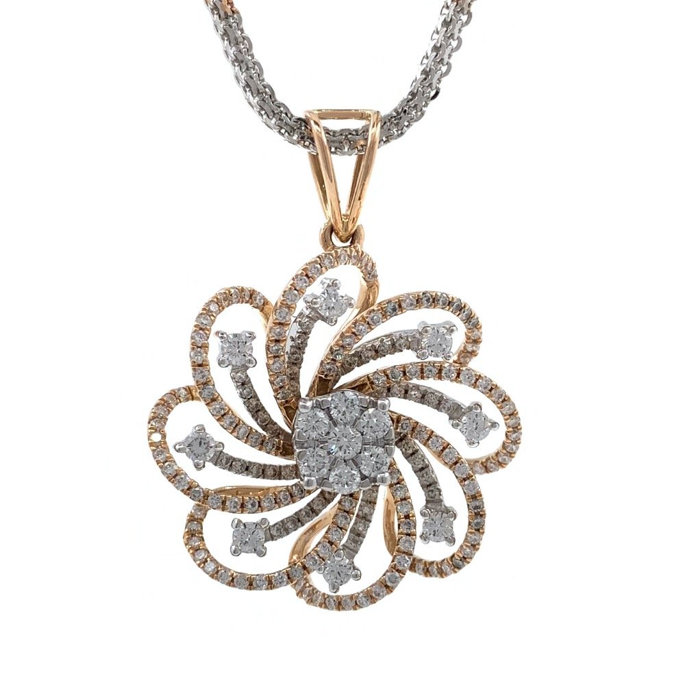 Windmill Inspired diamond pendant in 18k Rose gold 9SHP53