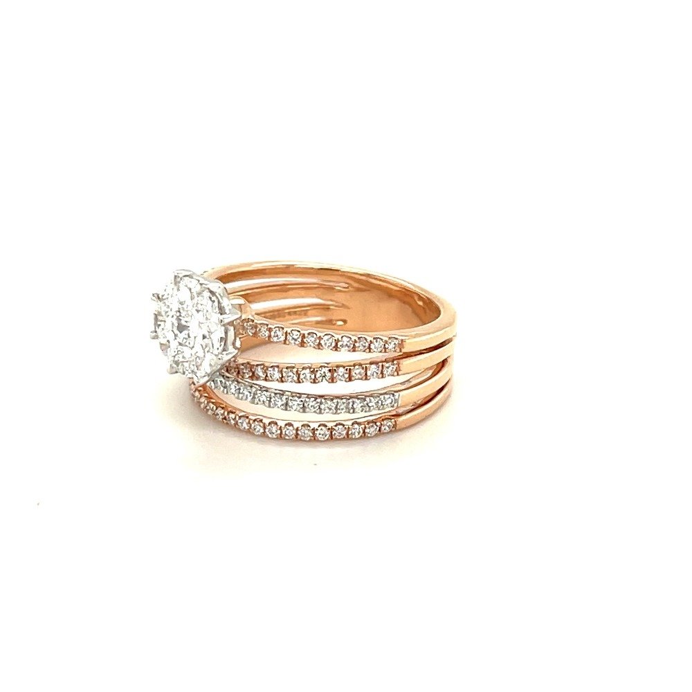 Eva diamond ring with multiple lines for women