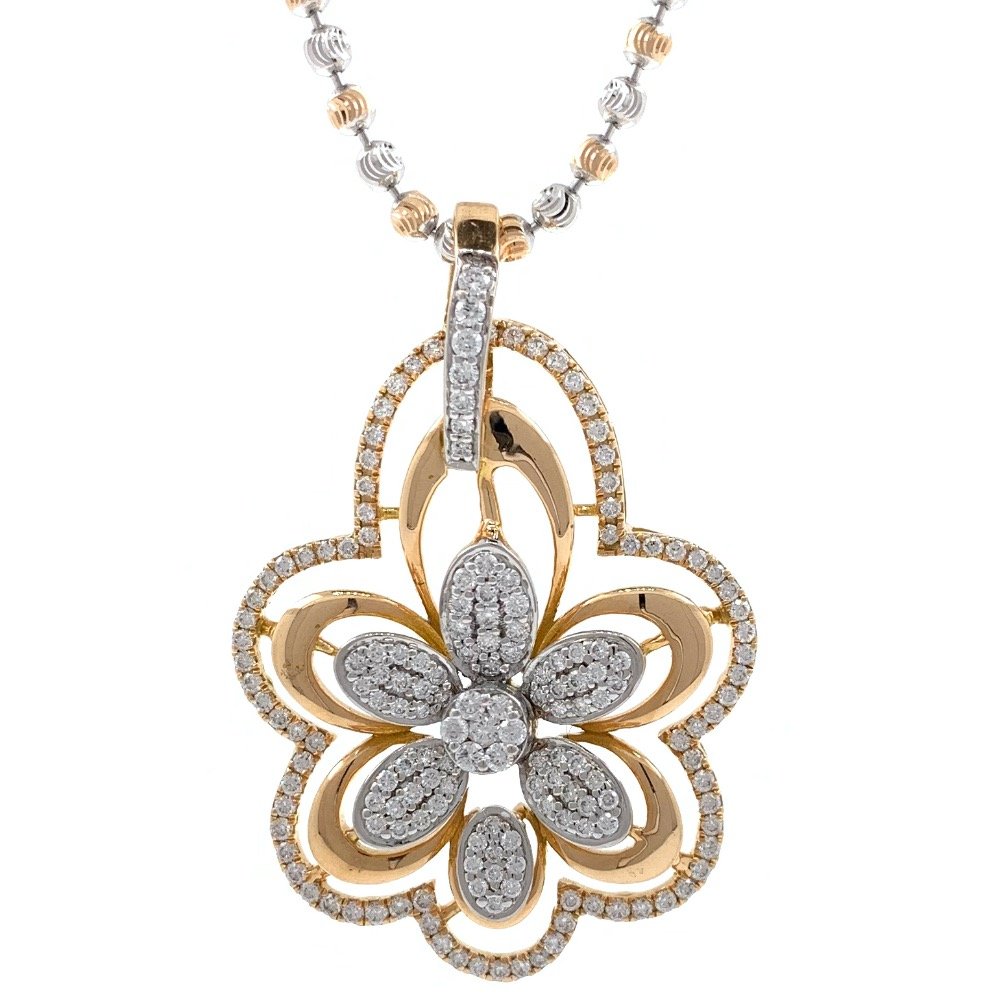 Designer Floral Diamond Pendant in Rose Gold 8SHP85